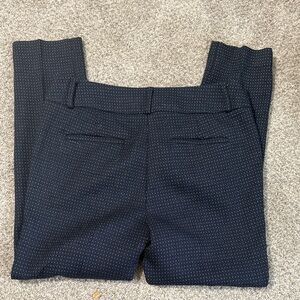 LOFT Marissa Skinny Navy and White Dotted Pants